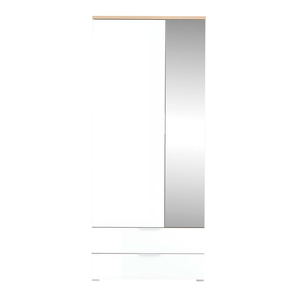 Biela šatníková skriňa v dekore duba so zrkadlom 84x196 cm Telde - Germania-image-2