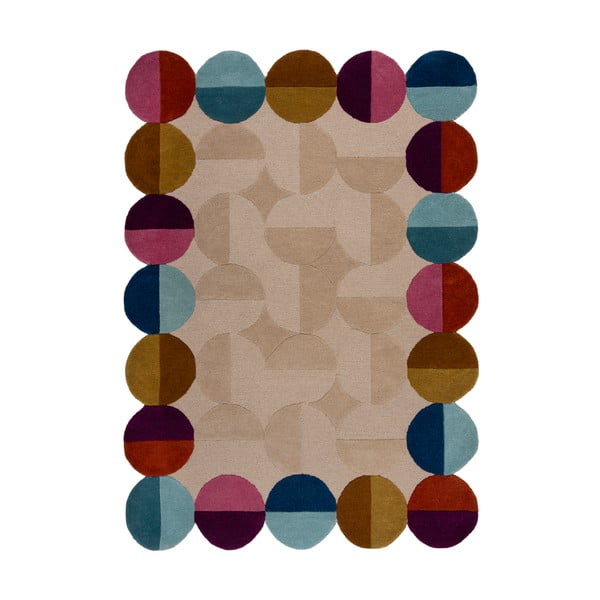 Béžový ručne tkaný vlnený koberec 160x230 cm Mia Textured Scallop – Flair Rugs