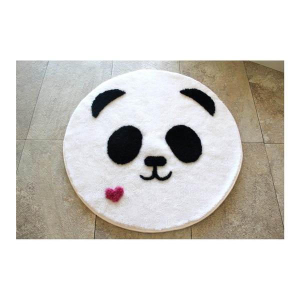 Kúpeľňová predložka s motívom medvedíka pandy Alessia, Ø 90 cm
