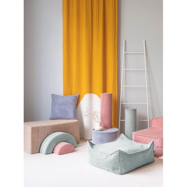 Menčestrový detský sedací vak v mentolovej farbe Square – Wigiwama-image-3