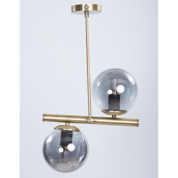 Stropné svietidlo so skleneným tienidlom v sivo-zlatej farbe ø 15 cm Libra – Squid Lighting