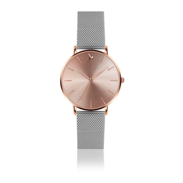 Dámske hodinky so sivým remienkom z antikoro ocele striebornej farby Emily Westwood Luxury