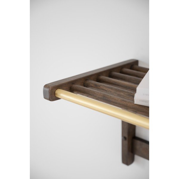 Tmavo hnedý nástenný vešiak z dubového dreva Inverness - Rowico-image-1