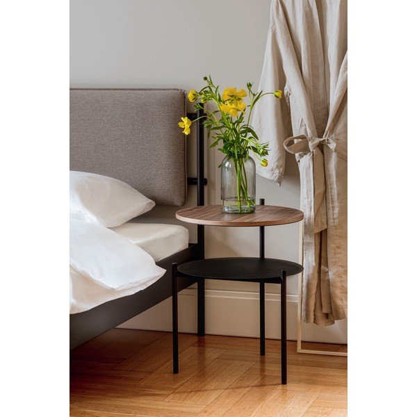 Čierna oceľová čalúnená dvojlôžková posteľ s roštom 180x200 cm Eton Basic – noo.ma-image-4