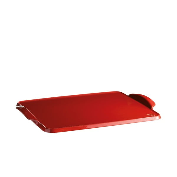 Červený keramický podnos na pečenie Emile Henry, 41,5 × 31,5 cm