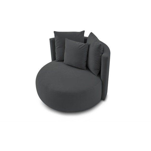 Tmavosivé zamatové kreslo Cesar – Bobochic Paris-image-4