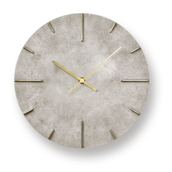 Sivé nástenné hodiny Lemnos Clock quaint, ⌀ 25 cm
