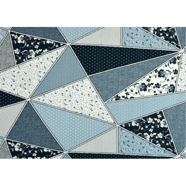 Bielo-modré krepové predĺžené obliečky na dvojlôžko 200x220 cm Triangle -image-1