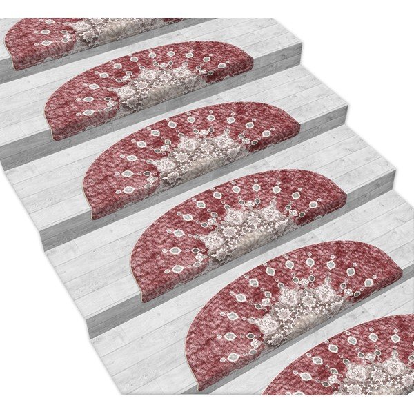 Červené nášľapy na schody v súprave 16 ks 65x20 cm Chakra - Vitaus-image-1