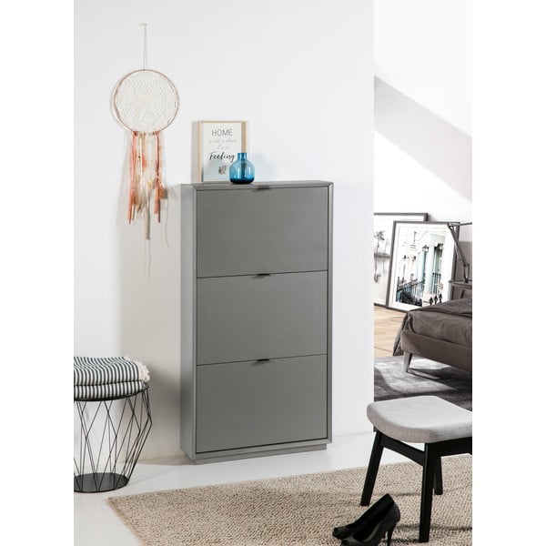 Sivá skrinka na topánky s 3 zásuvkami Marckeric Luka-image-1