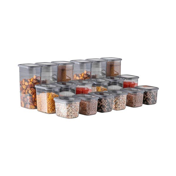 Plastové dózy v sade 18 ks na potraviny Fresco – Hermia