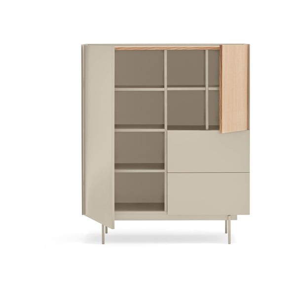 Vysoká komoda v dekore duba v béžovo-prírodnej farbe 100x120 cm Otto – Teulat-image-3