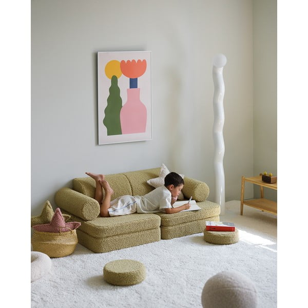 Zelená detská pohovka z textílie buklé 132 cm Settee – Wigiwama-image-3