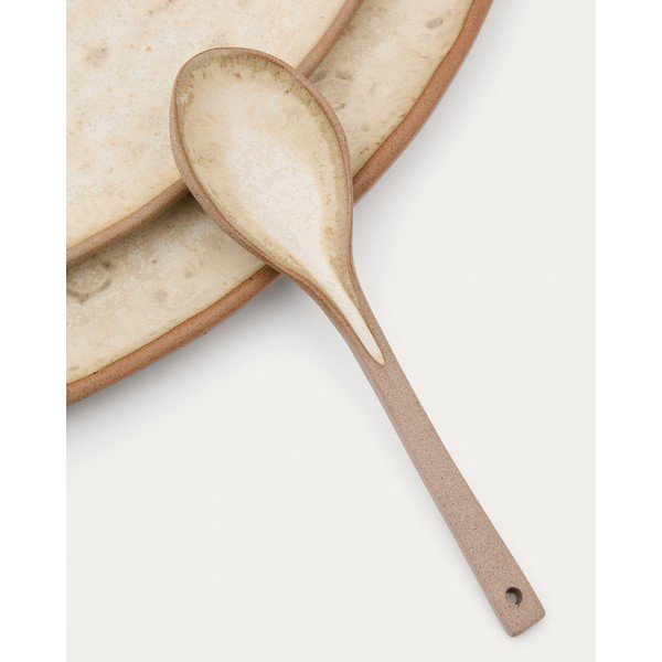 Béžové servírovacie keramické taniere v súprave 3 ks Zunel – Kave Home-image-4