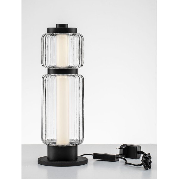 Matne čierna sklenená LED stolová lampa (výška  39 cm) Liesa – Nova Luce-image-3