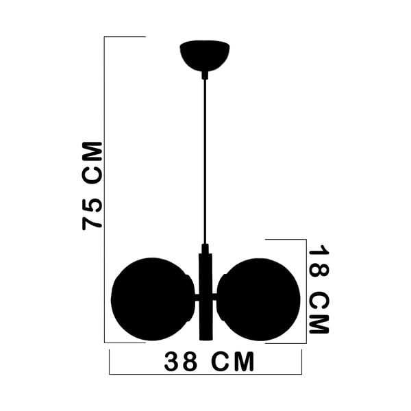 Čierno-biele závesné svietidlo so skleneným tienidlom Monera – Squid Lighting-image-2