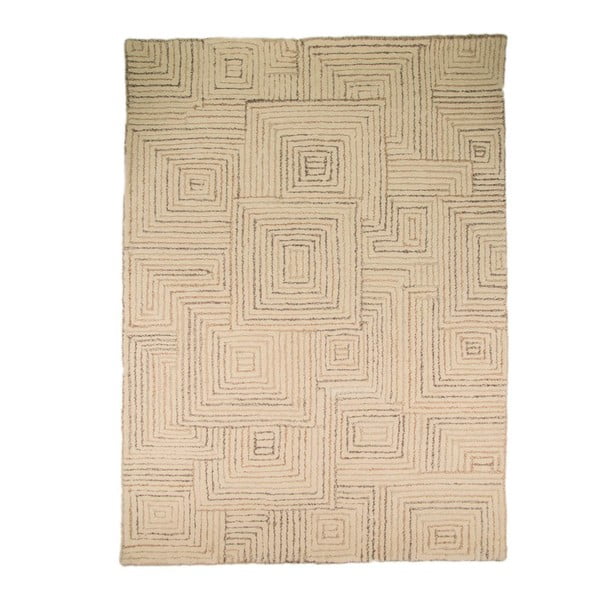 Vlnený koberec Maze 120 x 170 cm, béžový
