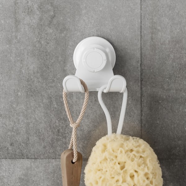 Biely samodržiaci háčik z recyklovaného plastu Flex Adhesive – Umbra-image-2