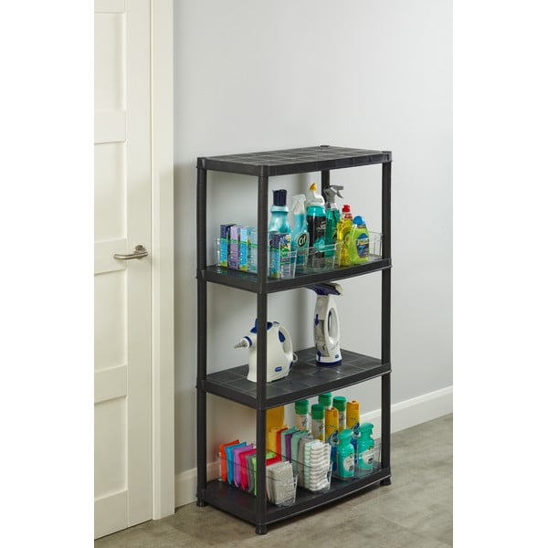 Čierny plastový úložný regál 61x130 cm – Addis-image-1