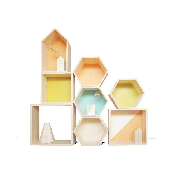 Dekorácia Cubo Pattern Ocre L-image-1