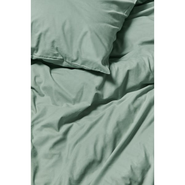 Mätovozelené obliečky na jednolôžko zo stonewashed bavlny Bonami Selection, 140 x 200 cm-image-1