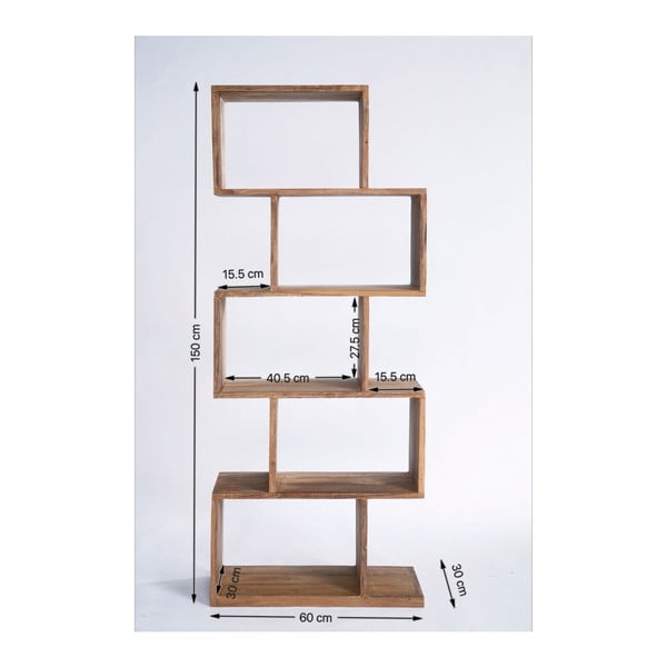 Knižnica z dreva Sheesham Kare Design Authentic Zickzack-image-4