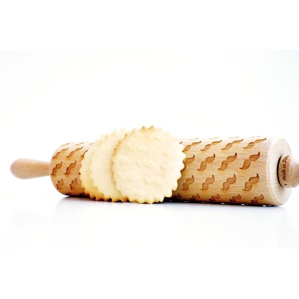 Drevený embosovaný valček na cesto Valek Mustache-image-3