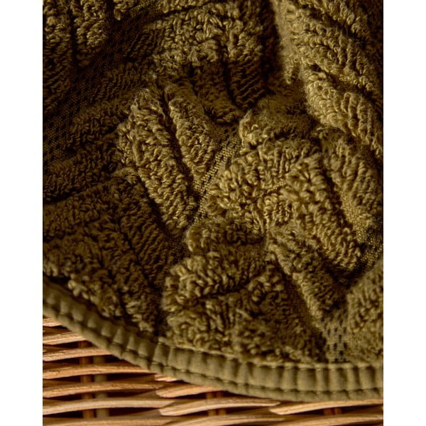 Zelený froté bavlnený uterák 30x50 cm Rune – Kave Home-image-3