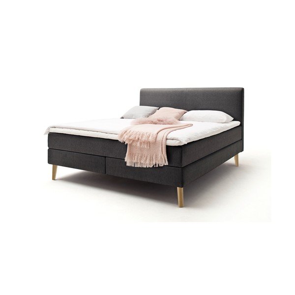 Antracitová boxspring posteľ 160x200 cm Greta – Meise Möbel-image-2