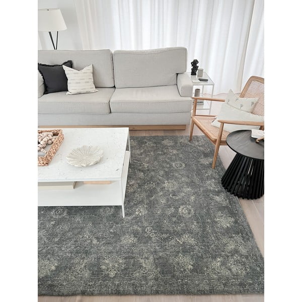 Sivý vlnený koberec 200x300 cm Calisia Vintage Flora – Agnella-image-1