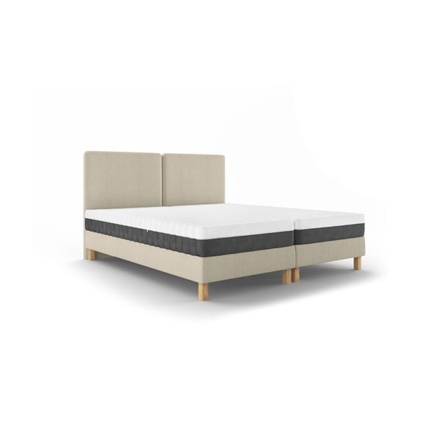 Béžová dvojlôžková posteľ Mazzini Beds Lotus, 140 x 200 cm
