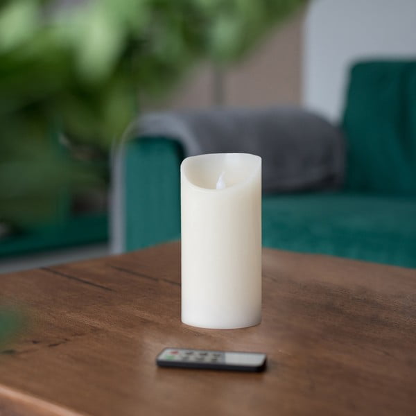 LED sviečka s diaľkovým ovládačom DecoKing Wax, výška 15 cm-image-1