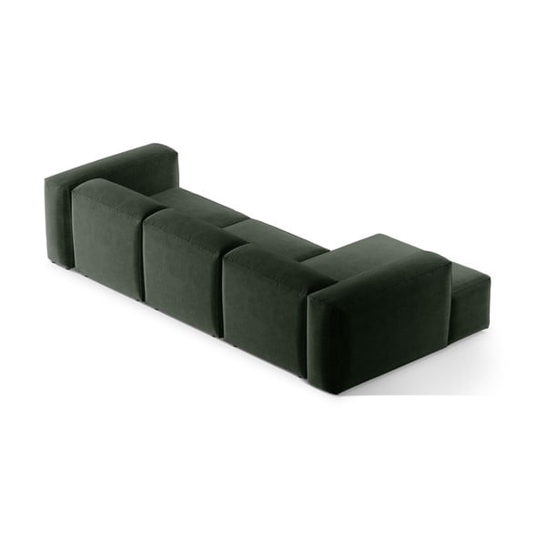 Zelená rohová pohovka (ľavý roh/s leňoškou) Bergamo – Cosmopolitan Design-image-4