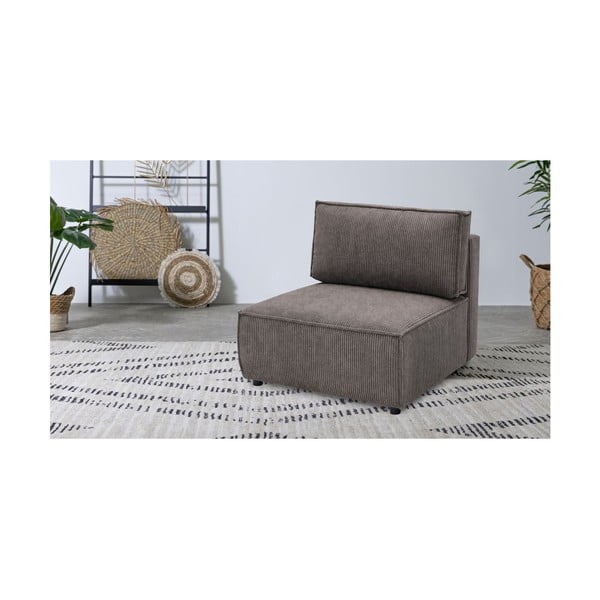 Svetlohnedý menčestrový modul pohovky (stredový diel) Nihad modular – Bobochic Paris-image-1