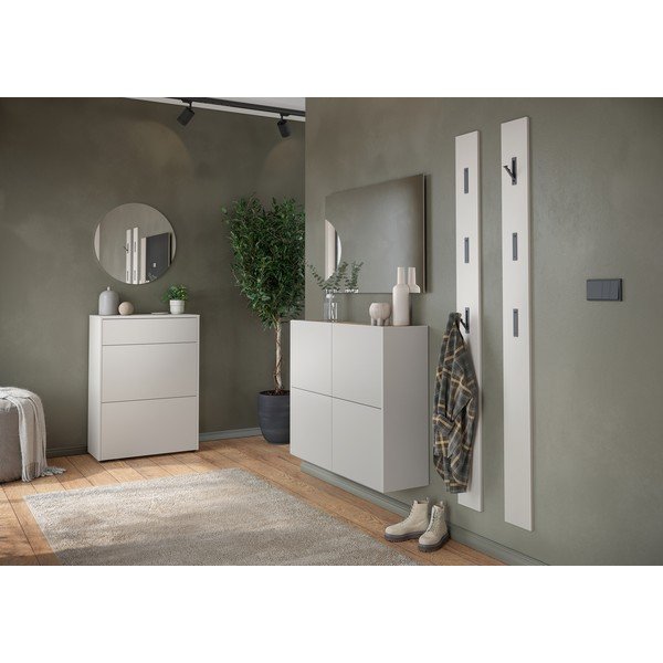Krémovobiela matná skrinka 70x99x34 cm Binetto – Germania-image-4