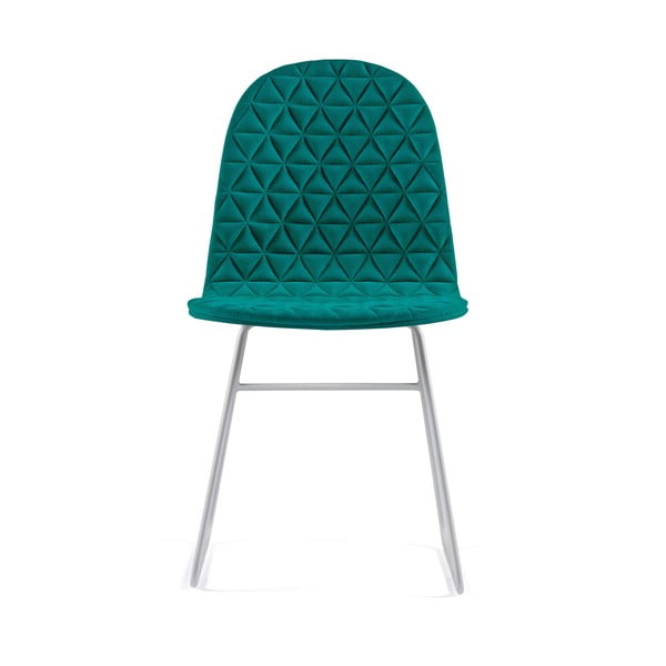 Tyrkysovomodrá stolička s kovovými nohami IKER Mannequin V Triangle