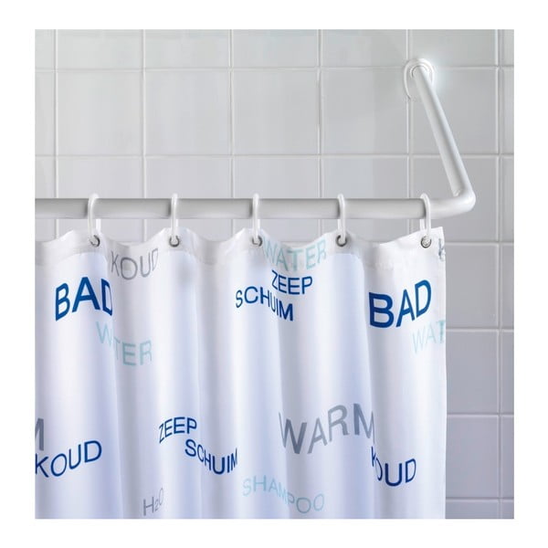 Biela univerzálna rohová tyč na sprchový záves Wenko, ø 2 cm-image-2