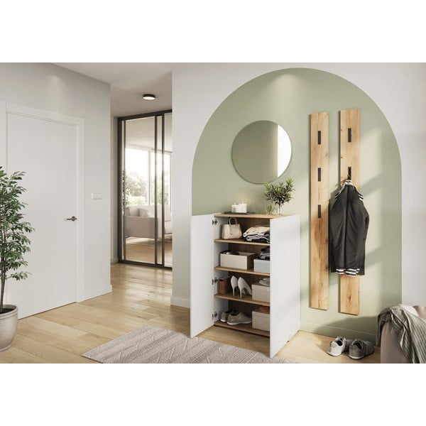 Biela predsieňová zostava v dekore duba 74x200x33 cm Alviano – Germania-image-1