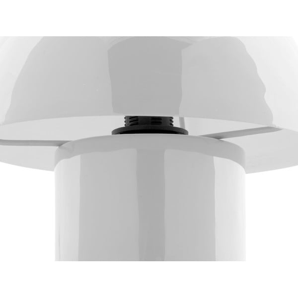 Biela stolová lampa s kovovým tienidlom (výška 20 cm) Fat Mushroom – Leitmotiv-image-4