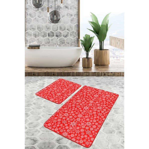 Červené kúpeľňové predložky v súprave 2 ks 60x100 cm – Mila Home-image-3