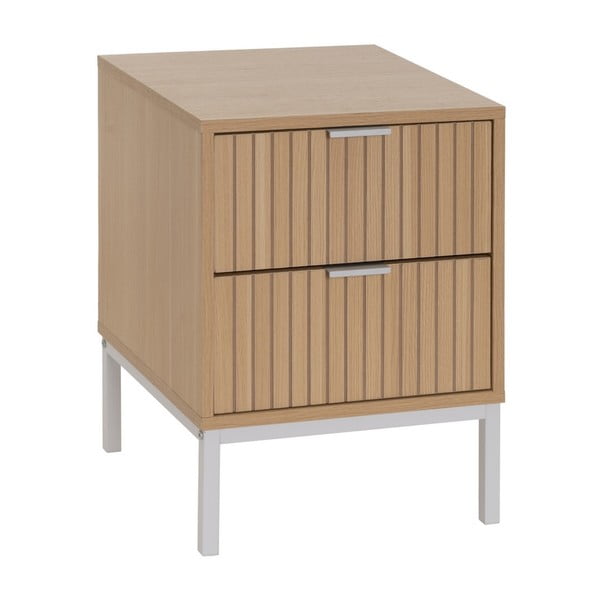 Nočný stolík v dekore duba v prírodnej farbe Mid-Lines – Casa Selección