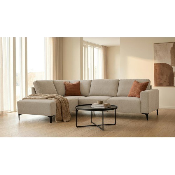 Svetlohnedá ženilková rohová pohovka (ľavý roh/do L) Fabian – Scandic-image-1