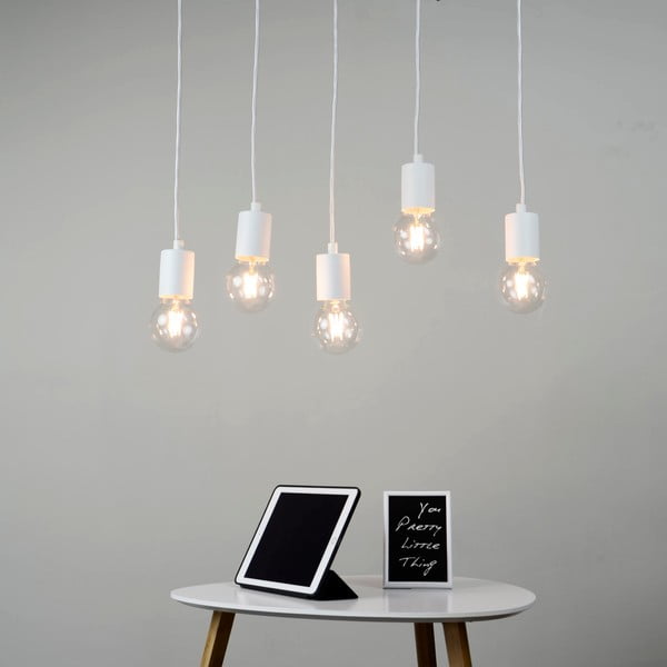 Biele päťramenné závesné svietidlo Sotto Luce Cero Basic-image-1