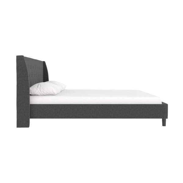 Tmavosivá čalúnená dvojlôžková posteľ 180x200 cm Her Majesty – Støraa-image-3