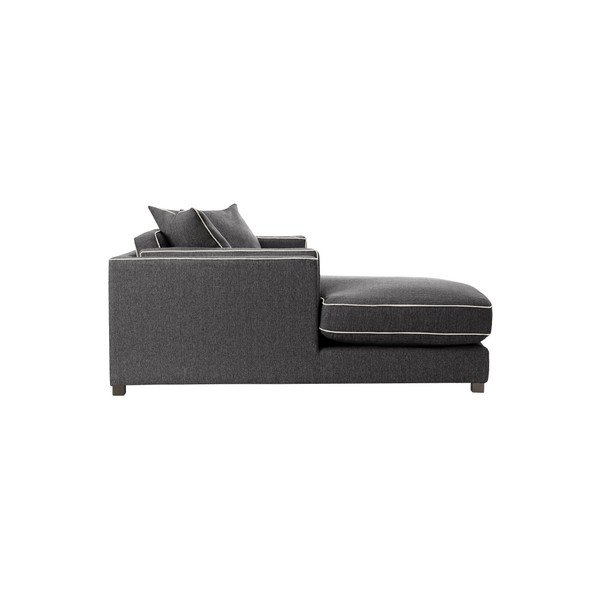 Antracitovosivá rohová pohovka s leňoškou na ľavej strane a krémovými lemami Rodier Organdi-image-2