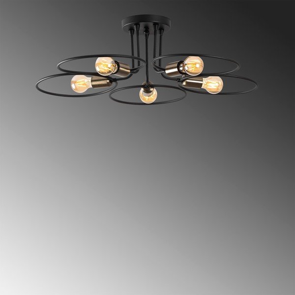 Čierne stropné svietidlo Circle – Opviq lights-image-3