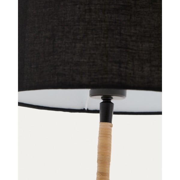 Čierna stolová lampa s textilným tienidlom (výška 45 cm) Pina – Kave Home-image-4