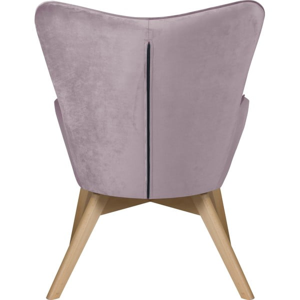 Zamatové kreslo s podnožkou v levanduľovej farbe Niko – Ropez-image-4