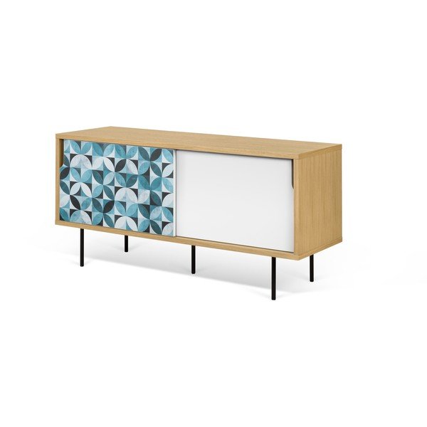 Malý TV stolík z dubového dreva s kovovými nohami TemaHome Dann Morocco-image-2