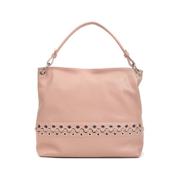 Ružová kožená kabelka Anna Luchini Boss